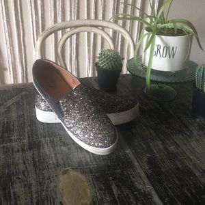 Black and Gold Flatform/Platform slip on Loafers